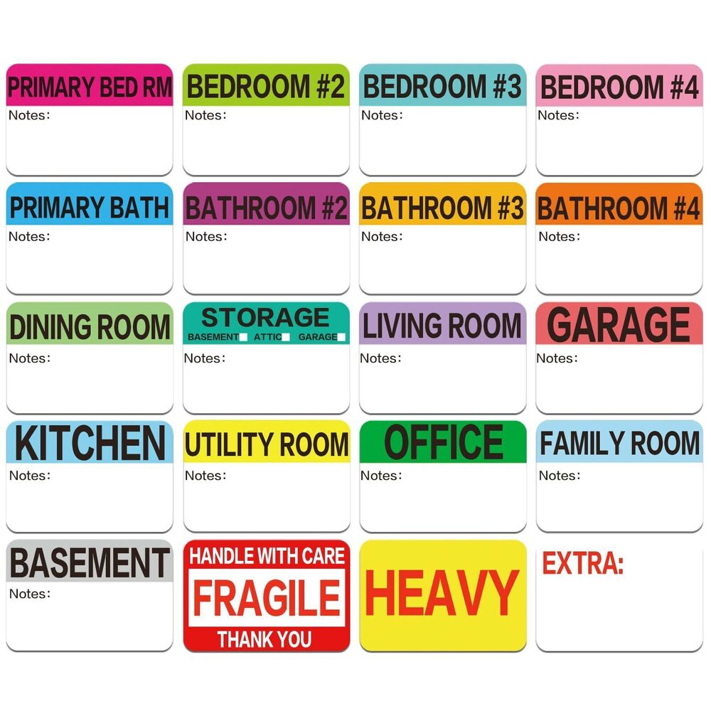 2618 1200 Count 3 x 2 Inch Large Home Moving Packing Box Labels
